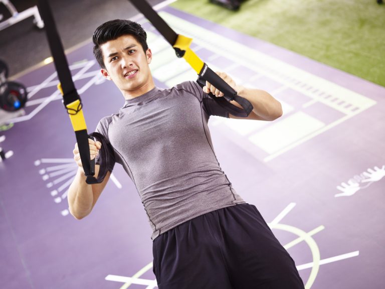 a man exercising