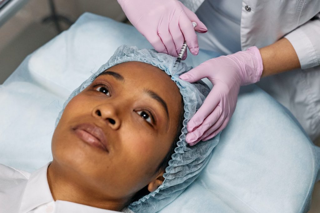 woman having a dermal filler procedure